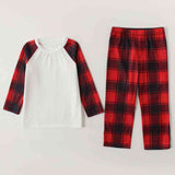 Raglan Sleeve Top and Plaid Pants Set