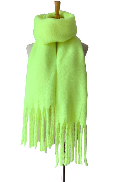 Fringe Detail Polyester Scarf