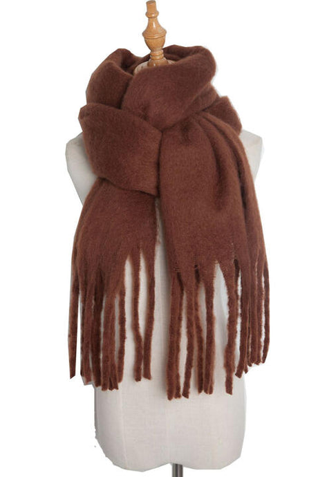 Fringe Detail Polyester Scarf