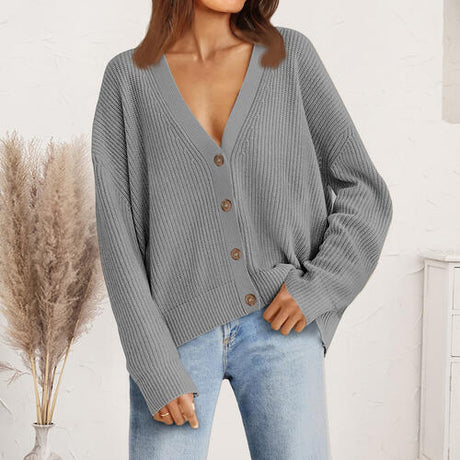 V-Neck Button Front Cardigan