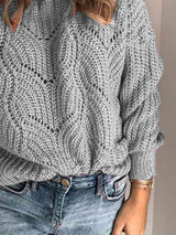 Openwork Round Neck Sweater