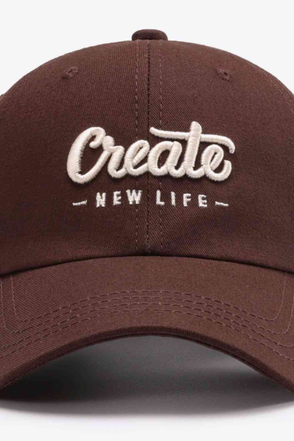 CREATE NEW LIFE Adjustable Cotton Baseball Cap