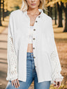 Textured Button Up Dropped Shoulder Shirt