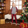 Raglan Sleeve Top and Plaid Pants Set