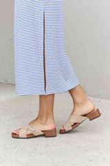 Forever Link Square Toe Cross Strap Buckle Clog Sandal in Sand