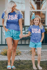 Girls USA Leopard Graphic Tee