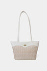 Two-Tone Straw PU Tote Bag