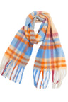 Plaid Fringe Detail Polyester Scarf