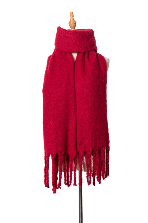 Fringe Detail Polyester Scarf