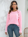 Decorative Button Long Sleeve Sweater