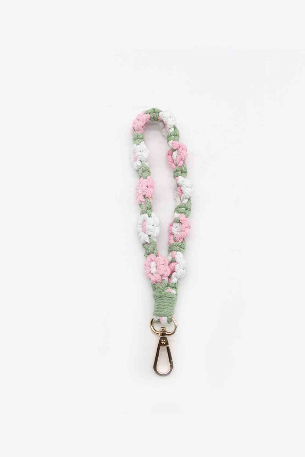 Assorted 4-Piece Macrame Flower Keychain