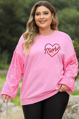 Plus Size MOVE Sequin Dropped Shoulder Sweatshirt