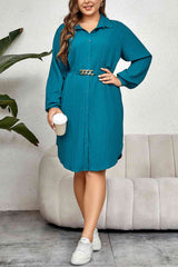 Plus Size Long Sleeve Shirt Dress