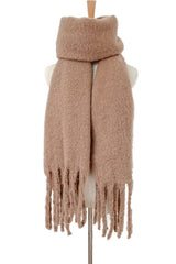 Fringe Detail Polyester Scarf