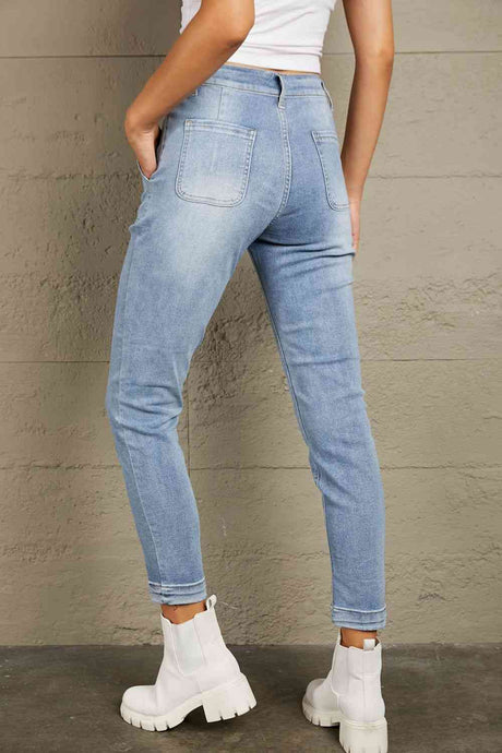 Baeful Button Fly Center Seam High Rise Jeans