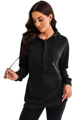 Drawstring Half Zip Hooded Dress