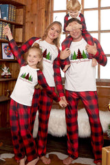 MERRY CHRISTMAS Graphic Top and Plaid Pants Set