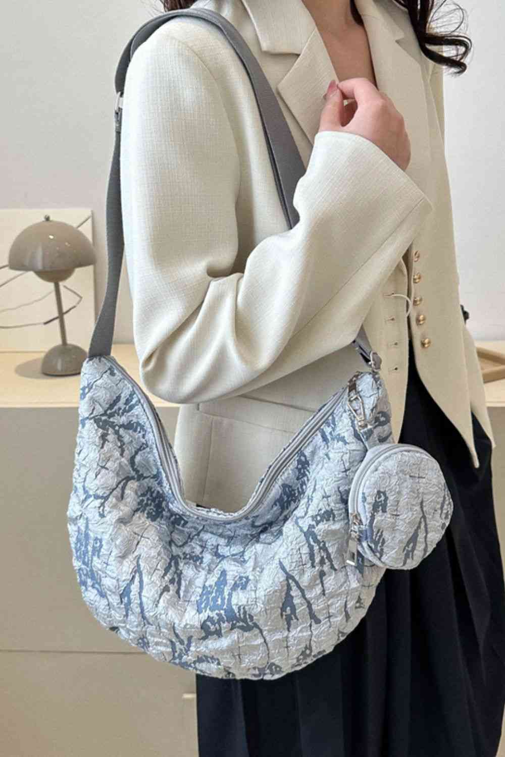 Textured Polyester Shoulder Bag