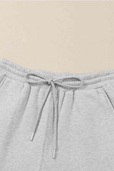 Drawstring Straight Pants with Pockets