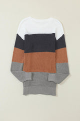 Color Block Round Neck Sweater