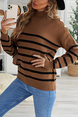 Striped Shoulder Detail Sweater