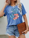 US Flag Peace Sign Hand Graphic Tee