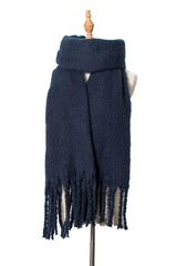 Fringe Detail Polyester Scarf