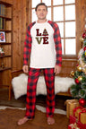 LOVE Graphic Top and Plaid Pants Set