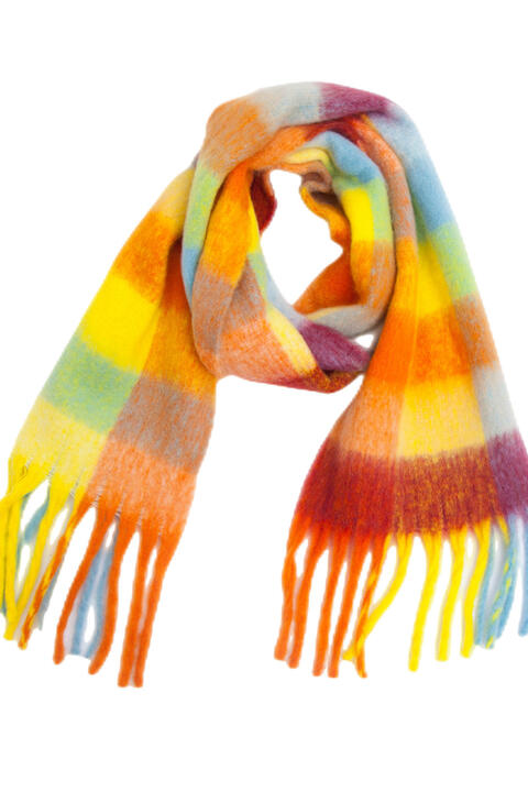 Fringe Detail Polyester Scarf