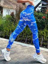 Tie-dye Slim Fit High Waistband Long Active Pants