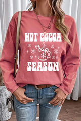 HOT COCOA SEASON Round Neck Sweatshirt