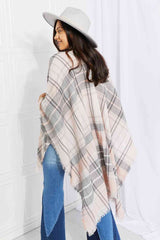 Leto Punch of Plaid Lightweight Poncho