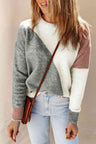 Color Block Round Neck Dropped Shoulder Pullover Sweater