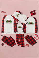 MERRY CHRISTMAS Graphic Top and Plaid Pants Set