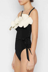 Contrast Flower Detail One-Piece Swimsuit