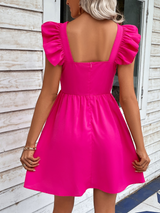 Ruffled Square Neck Dress