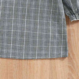 Plaid Flounce Sleeve Dress