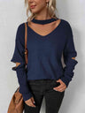 Cutout Zip Detail Sweater