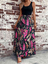 Floral Scoop Neck Sleeveless Maxi Dress