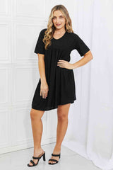 BOMBOM Another Day Swiss Dot Casual Dress in Black