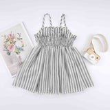 Striped Bow Detail Spaghetti Strap Dress