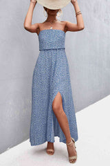 Strapless Split Maxi Dress