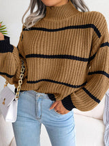 Striped Rib-Knit Sweater