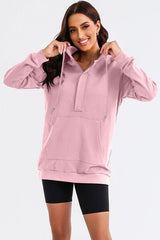 Drawstring Half Zip Hooded Dress