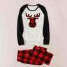 Reindeer Graphic Top and Plaid Pants Set