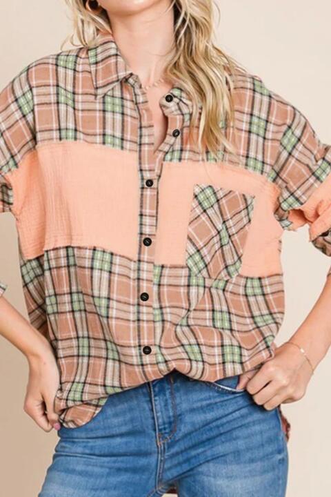 Plaid Collared Button Down Shirt