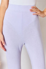 RISEN Full Size High Waist Ultra Soft Knit Flare Pants