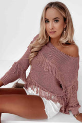 Fringe Detail Long Sleeve Sweater