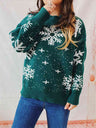 Snowflake Pattern Dropped Shoulder Sweater