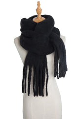 Fringe Detail Polyester Scarf